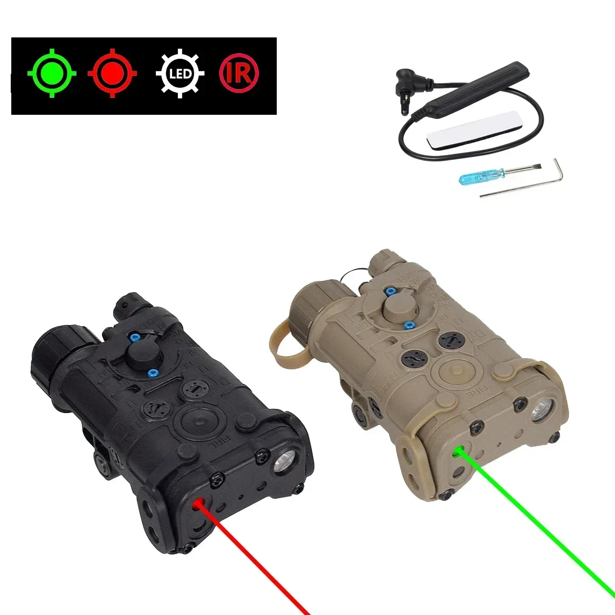 

Tactical NGAL L3 Red Green Laser Sight Scope 20mm Picatinny Raill LED Flashlight Pointer IR PEQ Hunting Light Airsoft Weapons