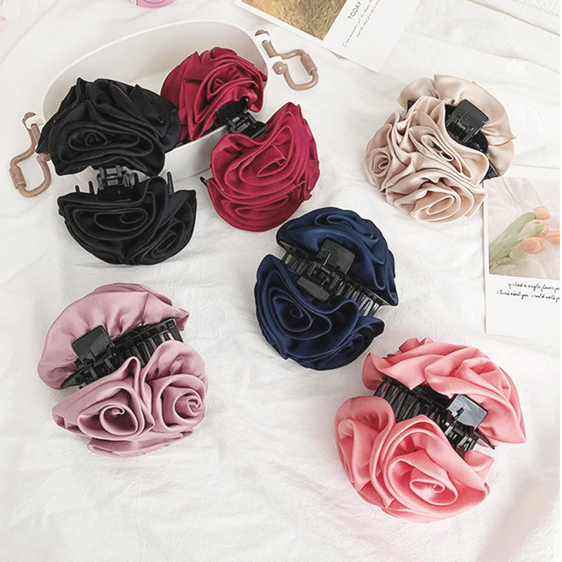 Neue Rose Haar Krallen Haarnadel Süße Haarspange Blume Haar Clip Stirnband Frauen Headwear Bogen Mädchen Pferdeschwanz-halter Haar Zubehör – Detail 6
