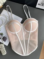 SINGREINY Sensual Irregular Sheath Corset Camisole Patchwork Backless Club Short Camis Fashion Ladies Streetwear Mini Sexy Camis - Image 4
