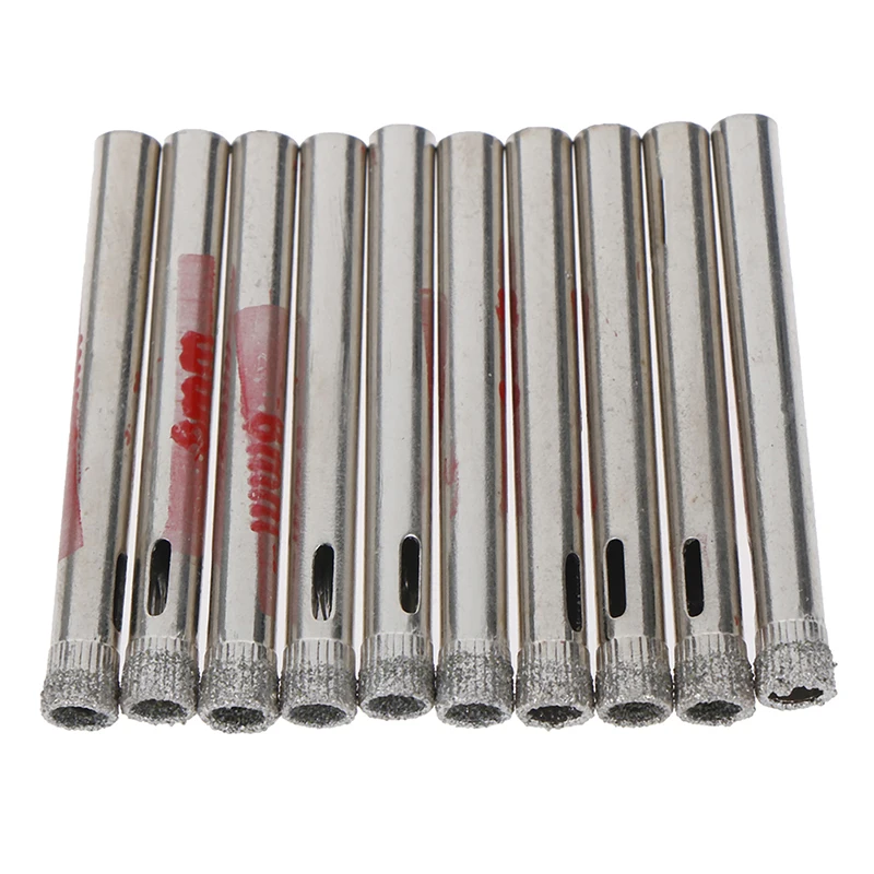 

10pcs 6mm Diamond Coated Core Hole Saw Drill Bits Glass Tile Ceramic Tool