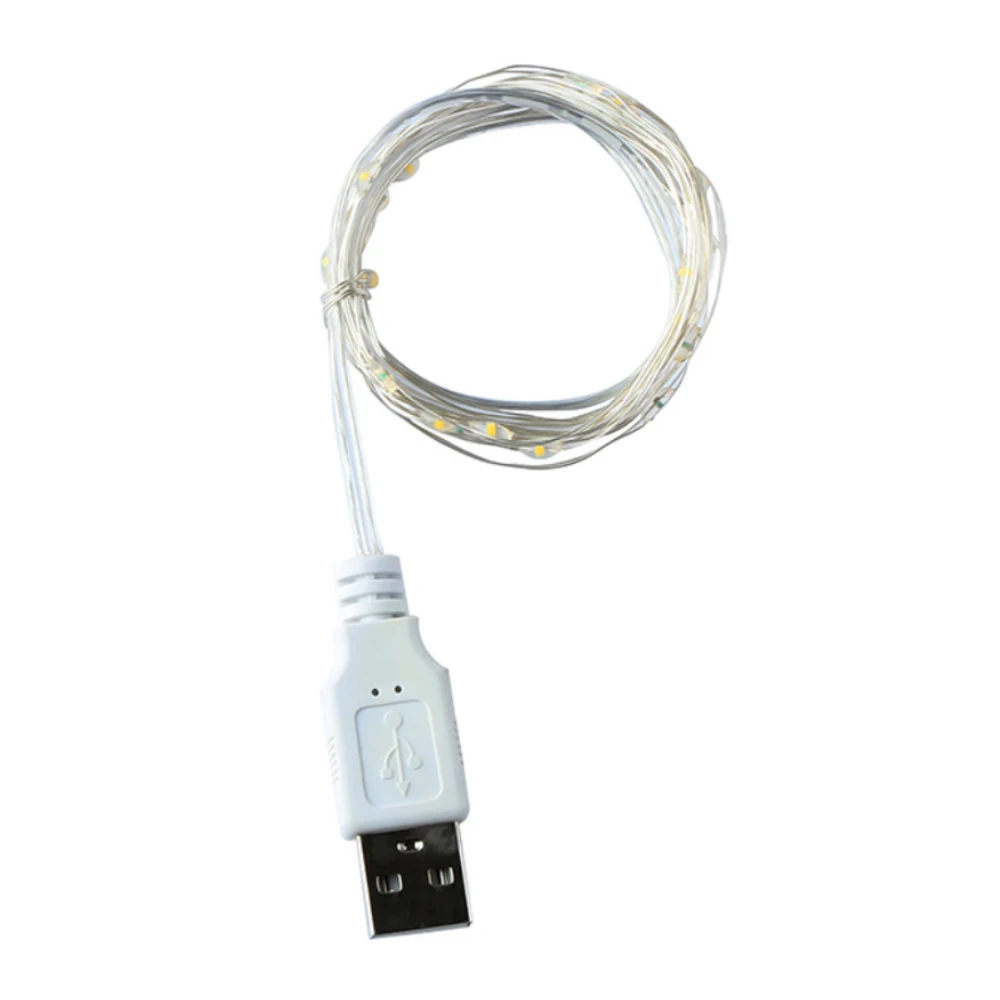 

Светодиодная гирлянда с USB, медная и серебристая проволока, водонепроницаемое сказосветильник украшение для рождества, свадьбы, вечеринки, 1 м, 2 м, 3 м