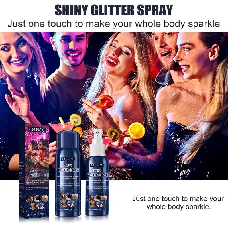 Shiny Glitter Spray Body Glitter Spray, Hair Glitter Spray Glitter Spray For Hair And Body Clothes Sparkle Spray For Prom Dresse 4