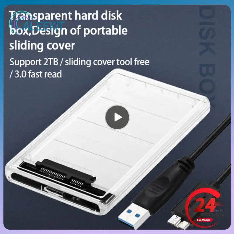 Hard Disk Box Type-C Trasparente Extra Hdd Ssd Shell Sata Sata3 Hard Disk Case Cable Solid State Mechanical Hard Disk