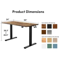 Electric Standing Desk, 55 x 24 Inches Height Adjustable Stand up Desk, Sit Stand Home Office Desk, Computer Desk 2