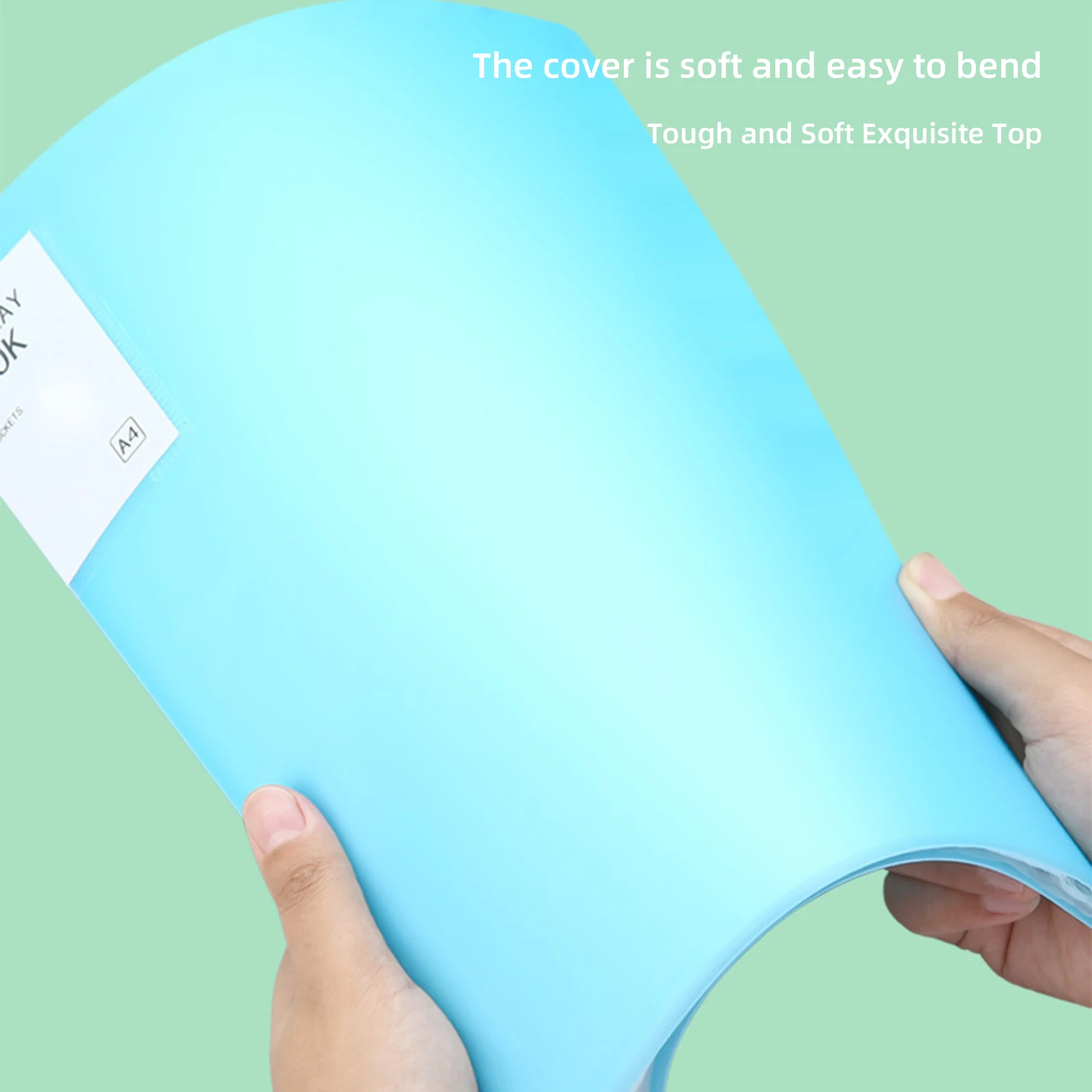 A4 30pages Document Bag Waterproof File Folder Plastic Transparent Large Capacity File Pouch Office School Supplies