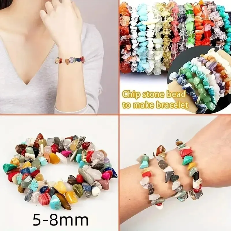 Wooden Agate Stone Beads Elastic Bracelet - Techmetal Corp