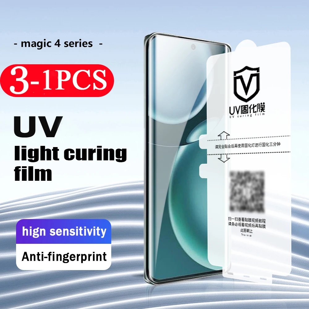 

3/2/1Pcs Not Glass For Honor magic 3 pro plus X40 4 5 Ultimate V40 lite UV light curing film protective phone screen protector