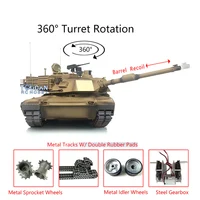 Heng Long 1/16 7.0 Abrams Radio Remote Controlled RC Tank 3918 360° Turret Barrel Recoil Metal Tracks RC Panzer Model TH17801 1