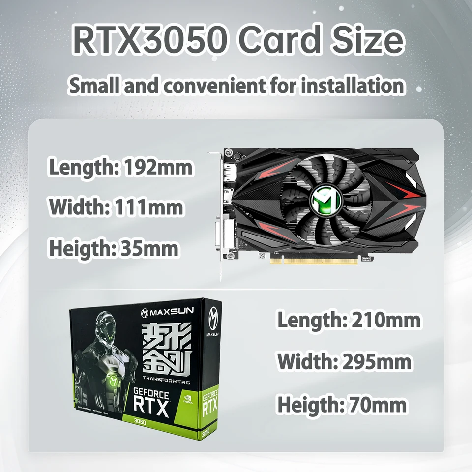 MAXSUN New Graphics Cards RTX 3050 6G GDDR6 GPU NVIDIA PC Computer