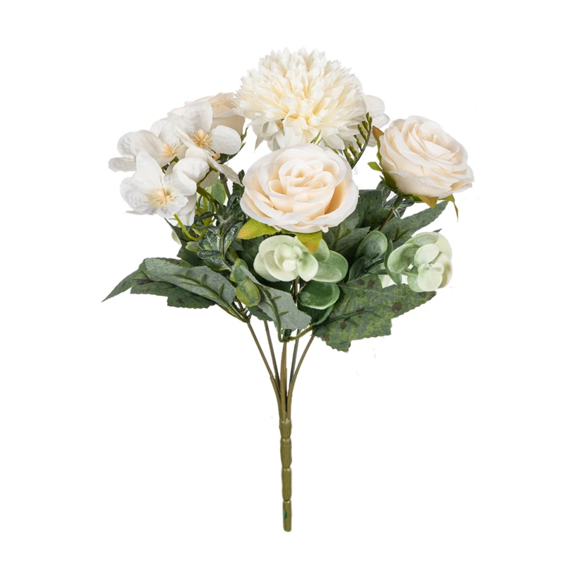 Künstliche Blume Rose Chrysantheme Seide Brautstrauß Hochzeit Outdoor Garten Festival Home Zimmer Vase Tisch Diy Geschenk Auto Dekor – Detail 11