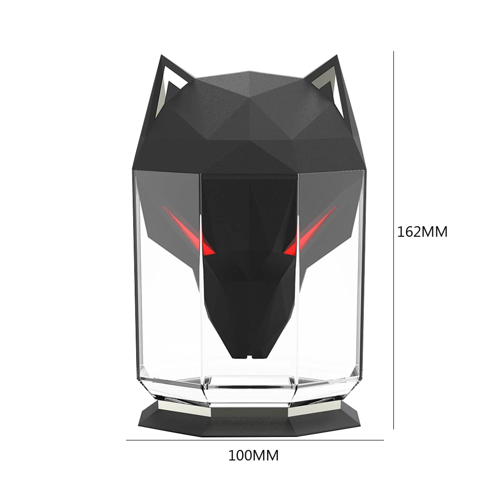 Desktop War Wolf Air Humidifier Household Cool Mist Humidifier Large Capacity with LED Light USB Rechargeable for Home Bedroom