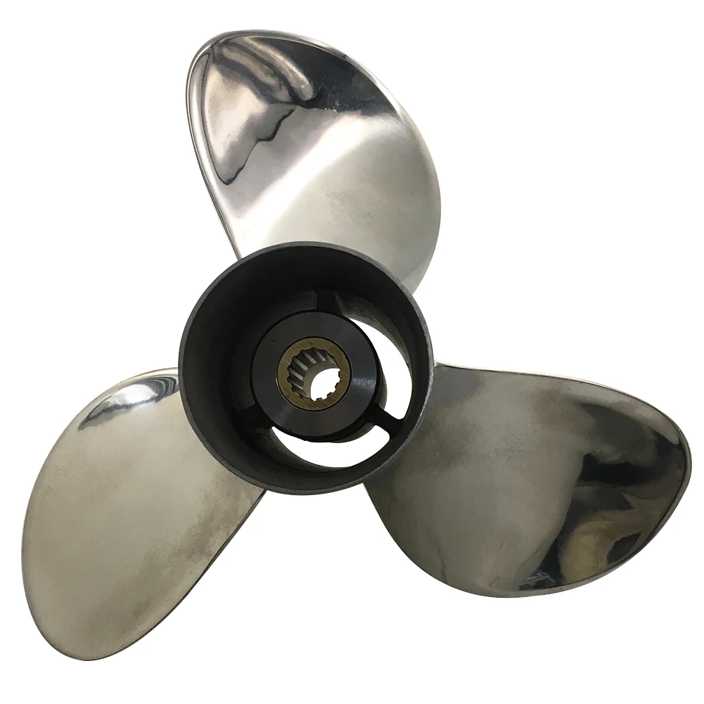 Лодочный пропеллер 9 25x9 для Tohatsu 9.9HP-15HP 3 лезвия нержавеющая сталь Prop SS 14 Tooth RH OEM NO: