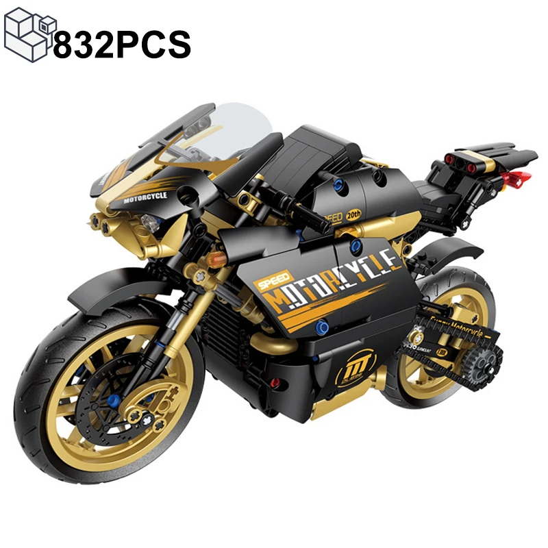 

832PCS Technical Ducatied Speed Track Motorcycle Building Blocks Motorbike Locomotive Racing Vehicle Bricks Toys Gifts For Kids