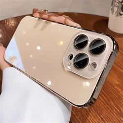Luxury Plating Full Lens Protection Frosted Glass Phone Case - iPhone 12 Pro Max (Matte Gold)