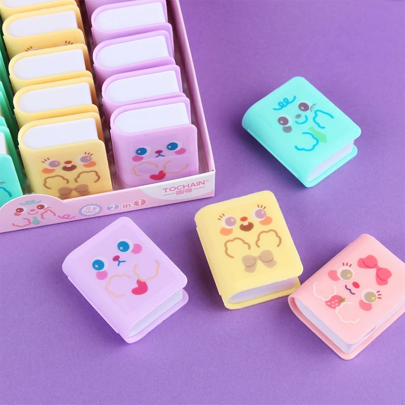 Kawaii Mini Portable Pencil Sharpener Mini Sketch Pencil Eraser Set Cute Cartoon Multifunctional Stationery Study Supplies
