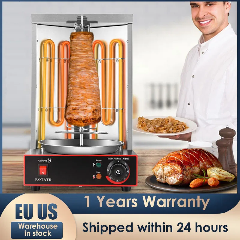 Kebab Machine Electric Vertical Broiler Gyro Grill Machine With Temperature Adjustment Switch Stainless Steel Electric Grills