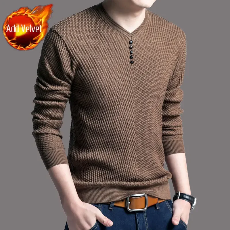 thumbnail image 1 of Camiseta de cuello en V con capa base para hombre, sudaderas de manga larga, tendencias de moda 2024, venta de lujo, Harajuku, alta marca, jerseys para hombre, 1 of 5