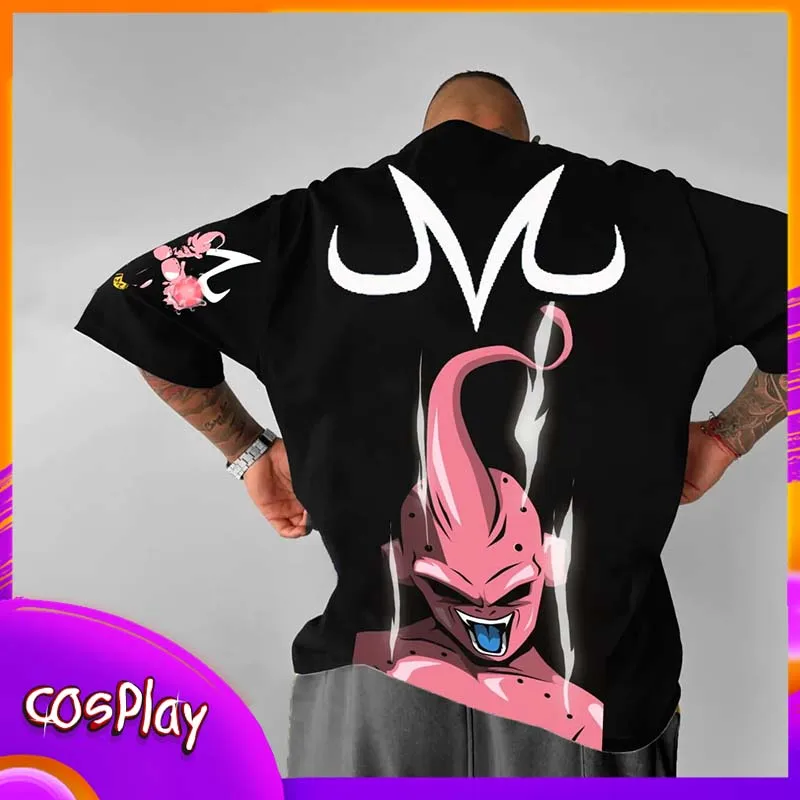 Majin Buu Dragon Ball Summer Theme Slide Sandals with Floral Shirt Sunglasses Shenron and Ocean Wave Background TS04