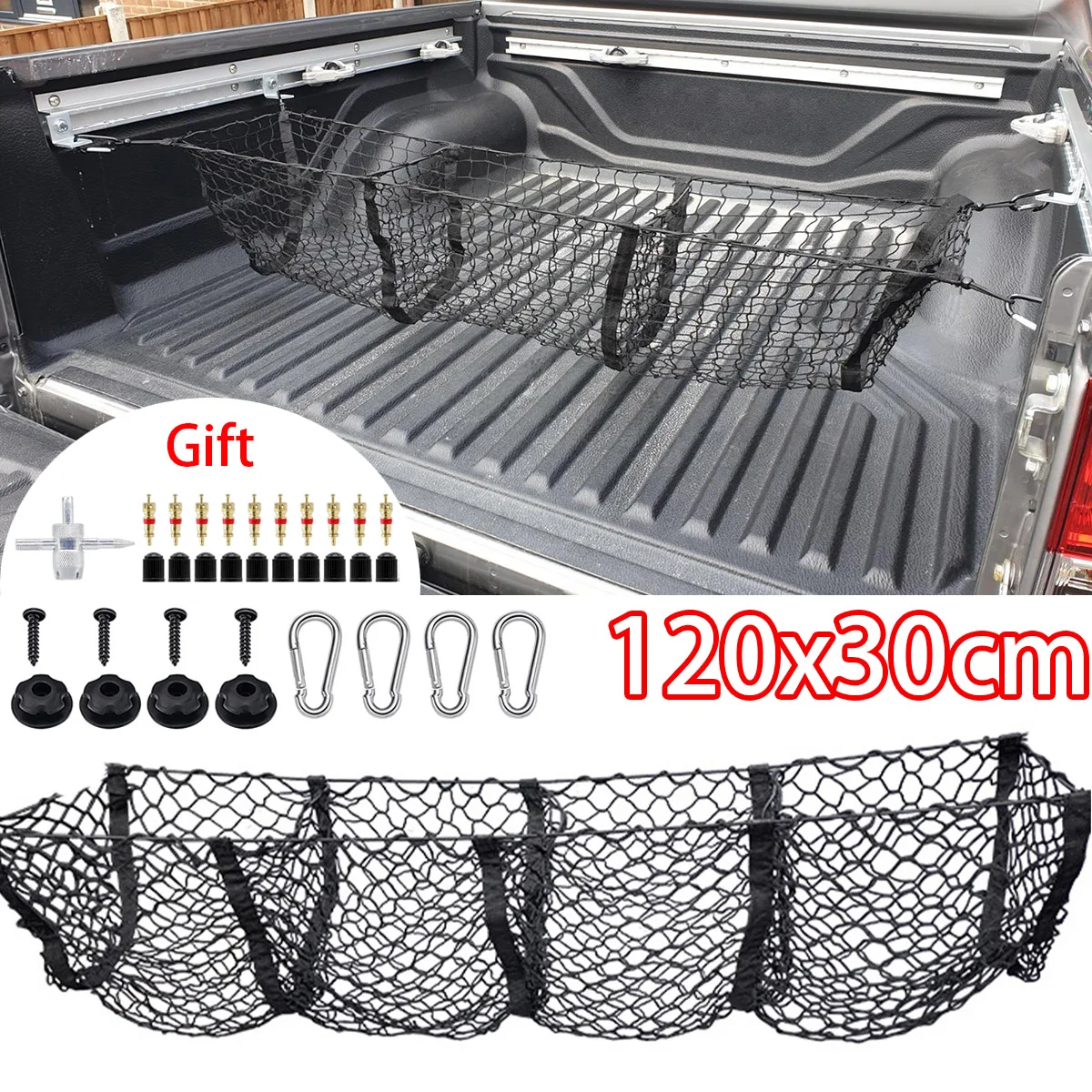 Car 4 Pocket Cargo Net Trunk Luggage Storage Organizer Mesh For Ford Ranger T6 Wildtrak Raptor Everest Truck Troller T4 Courier