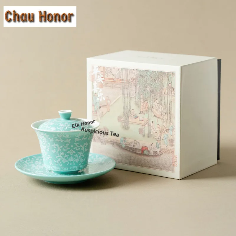 150ml Dunhuang Lotus Gaiwan Vintage Tea Tureen Household Tea Bowl with Lid Kit Tea Maker Cover Bowl Kung Fu Tea Set Ornaments