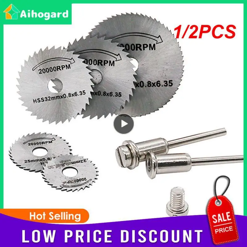 

1/2PCS circular saw disc wheel blades shank high speed steel mini saw blades with mandrels drill warehouse rotary wood cutout