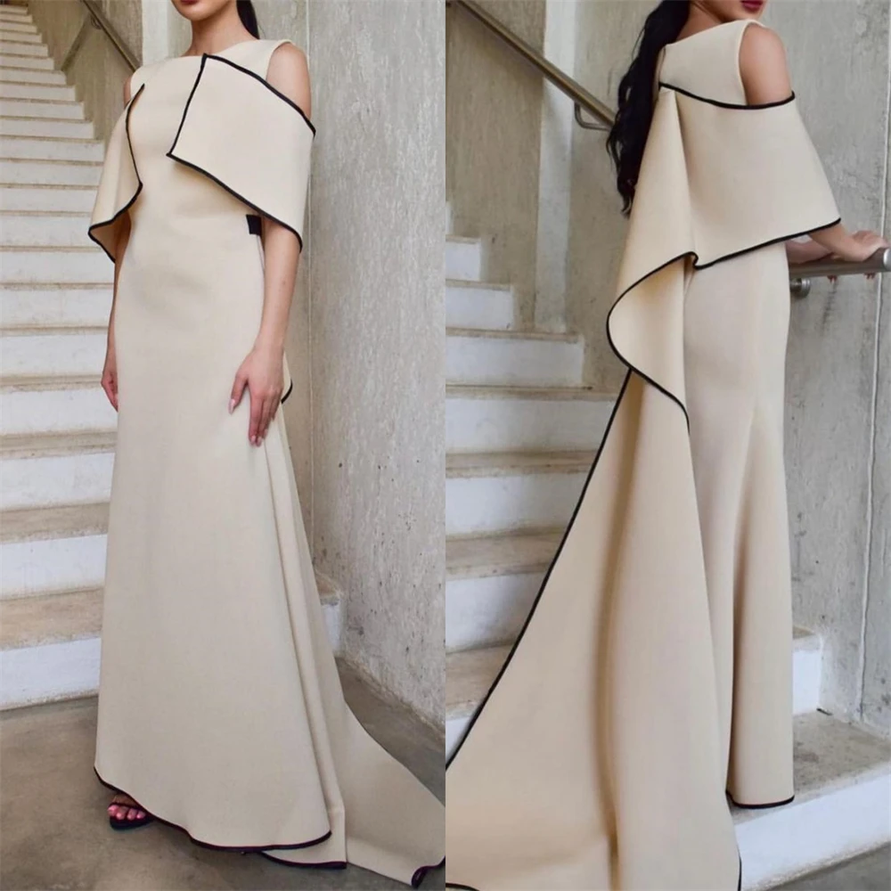 

Oisslec Prom Dresses Elegant Jewel Sheath Celebrity Fold Skirts Satin Occasion Evening Gown Dresses For Women 2024فساتين سهره