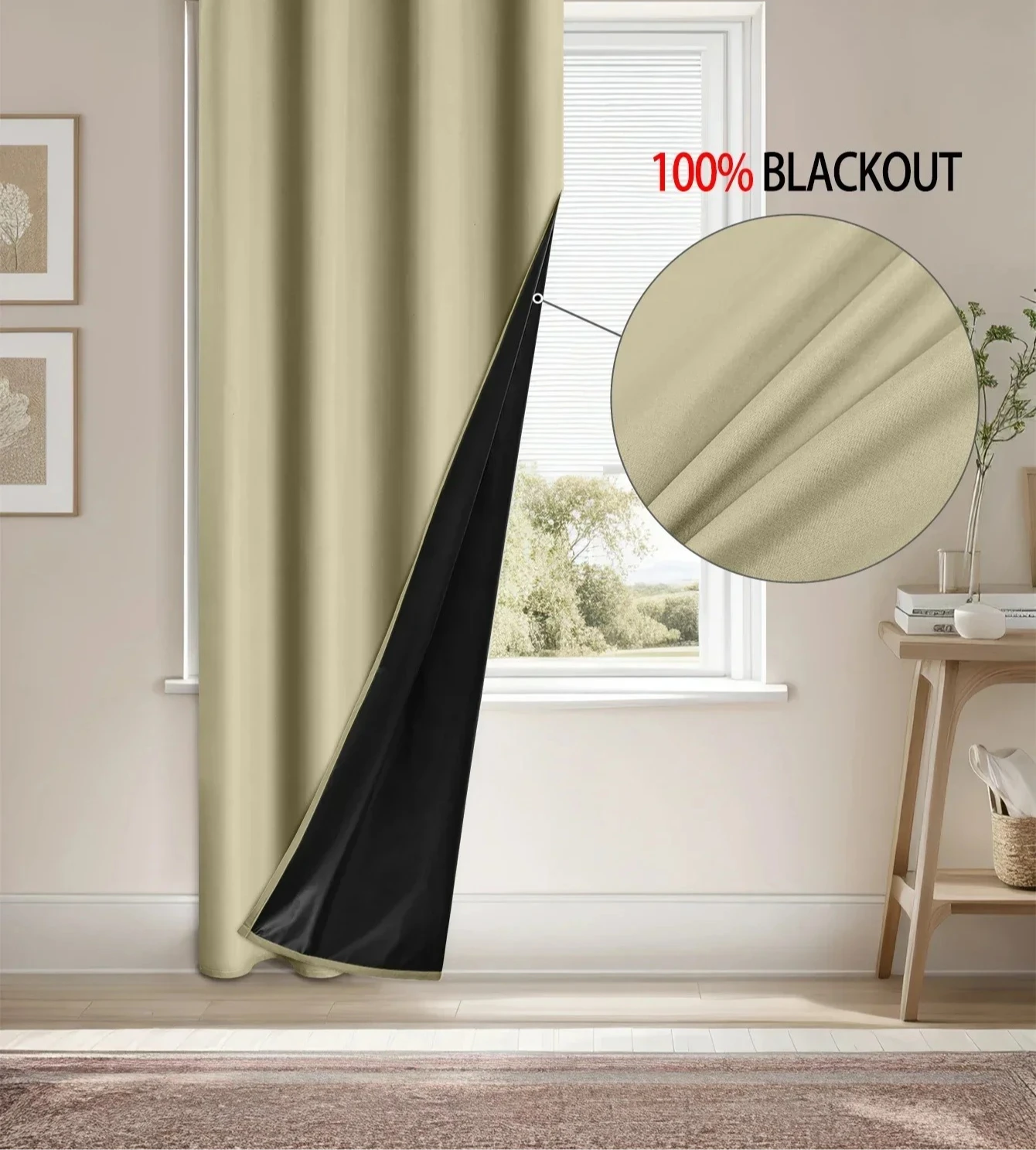 Luxurious 100% Blackout Thermal Insulated Curtains - Waterproof Window Decor