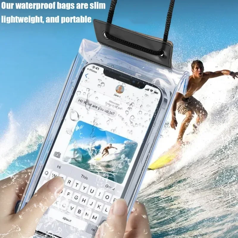 Full View Waterproof Case for Phone Underwater Snow Rainforest Transparent Dry Bag Swimming Pouch Big Mobile Phone Covers