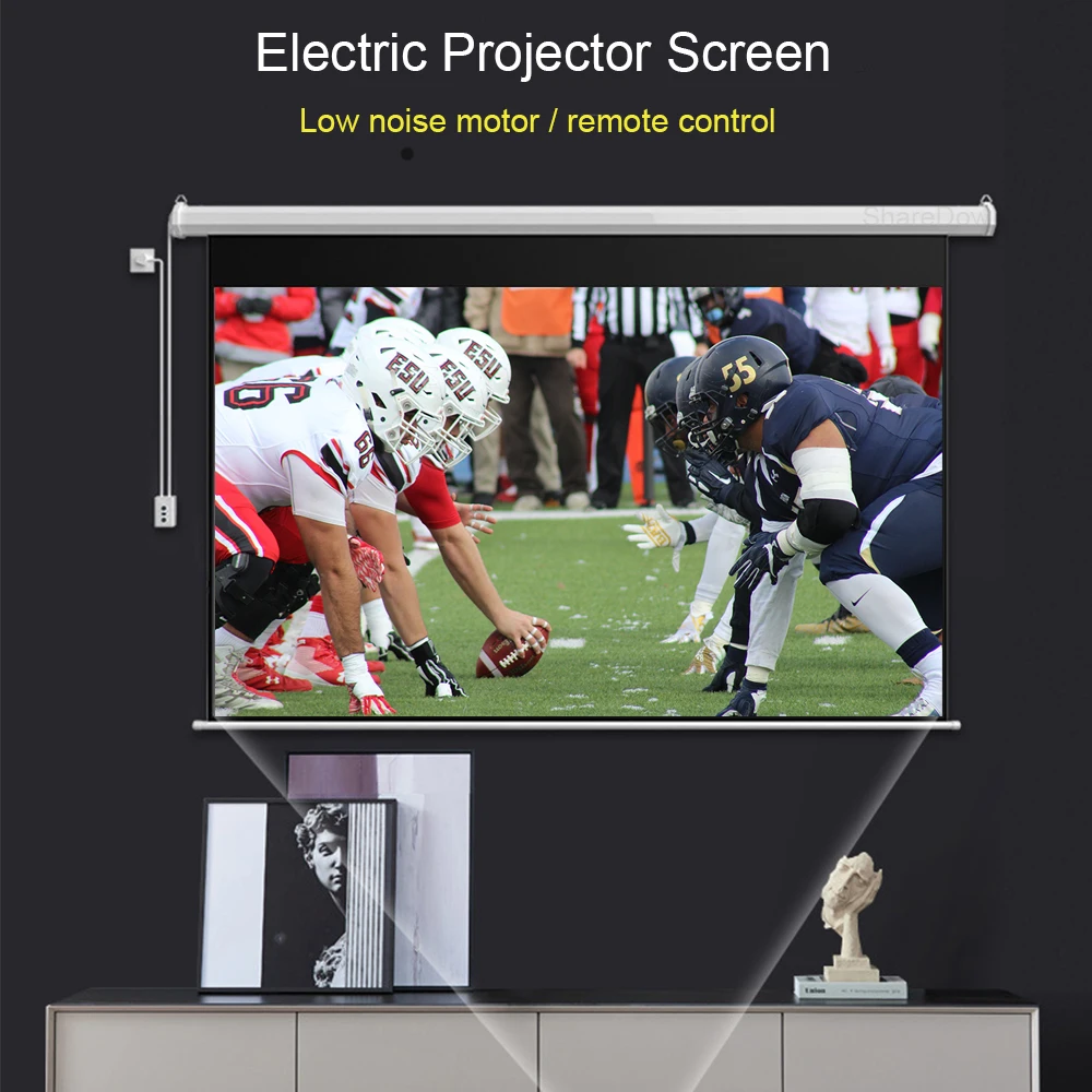 Motorized Projector Screen 60100 169 Wall Mount Matte White