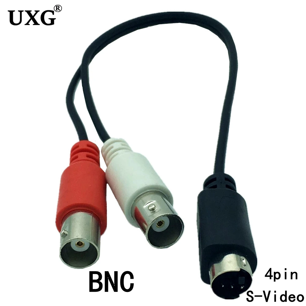 S-Video Y Adattatore 4Pin S-Vhs Maschio A Due Bnc Femmina Connettori 0.25M 150 Centimetri 5Ft