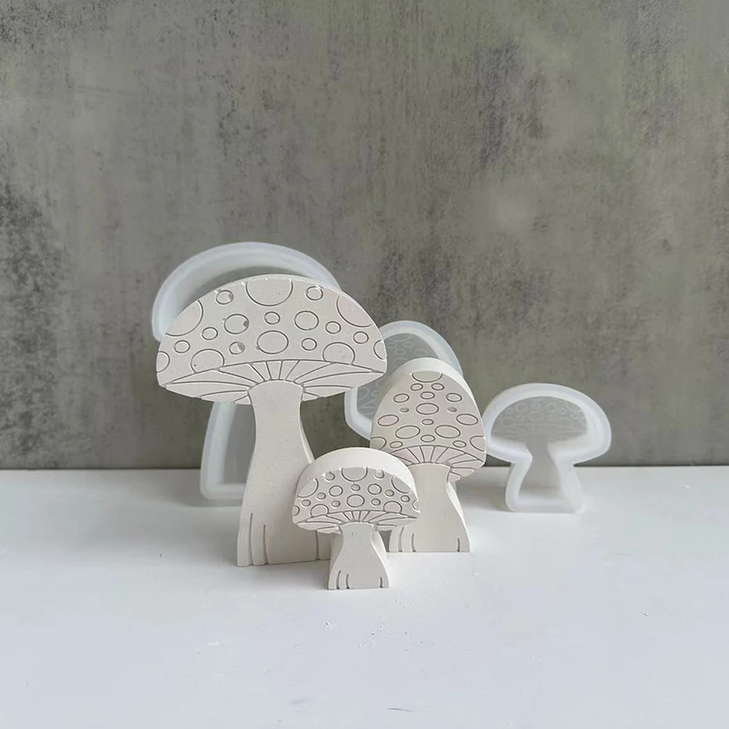Baum-Pilz-Kaninchen-Form-Gips-Ornament-Harz-Silikon-form-DIY-Beton-guss