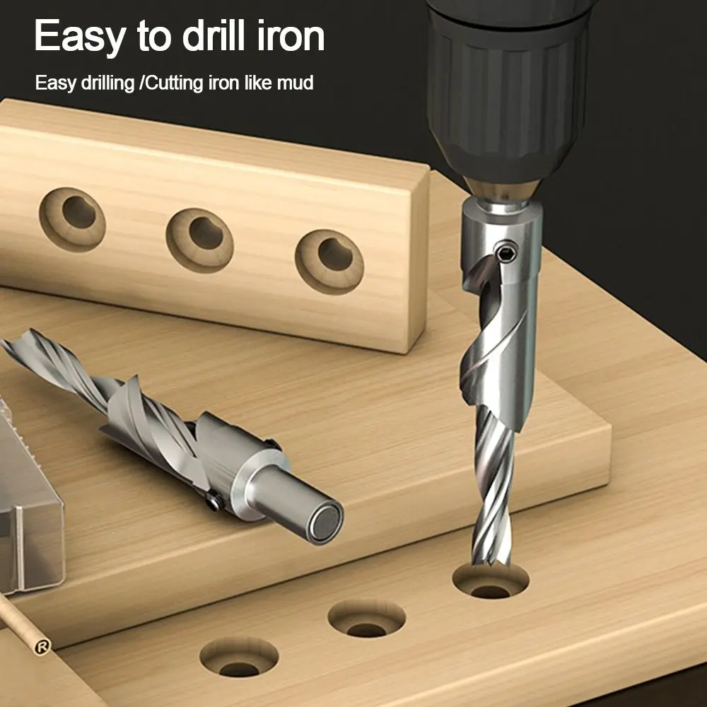

Countersunk Head Salad Drill Flat Bottom Drill Bit High Speed Steel Secondary Step Table Woodworking Punching Bit Punch Tool