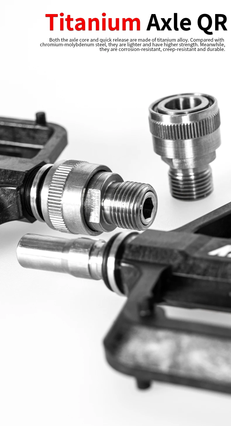 Straße Fahrrad Carbon Pedal Titan Achse QR Pedal 180G 4 Lager 85x88MM Ultraleicht Quick Release Nicht-slip Fußstütze Für Rennrad – Detail 4