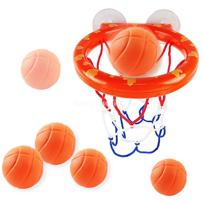 Baby Bath Toy Suction Cup Shooting Basketball Hoop with 3 Ball Bathroom Bathtub Shower Toy Kid Outdoor Play Water Game Toy Set 4