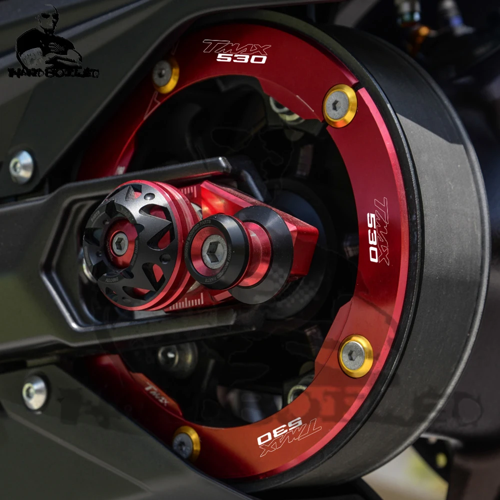 

Transmission Belt Pulley Cover for yamaha tmax530 2012-2016 Parking Brake Lever Rear Axle Spindle Chain Tensioner Adjuster Block