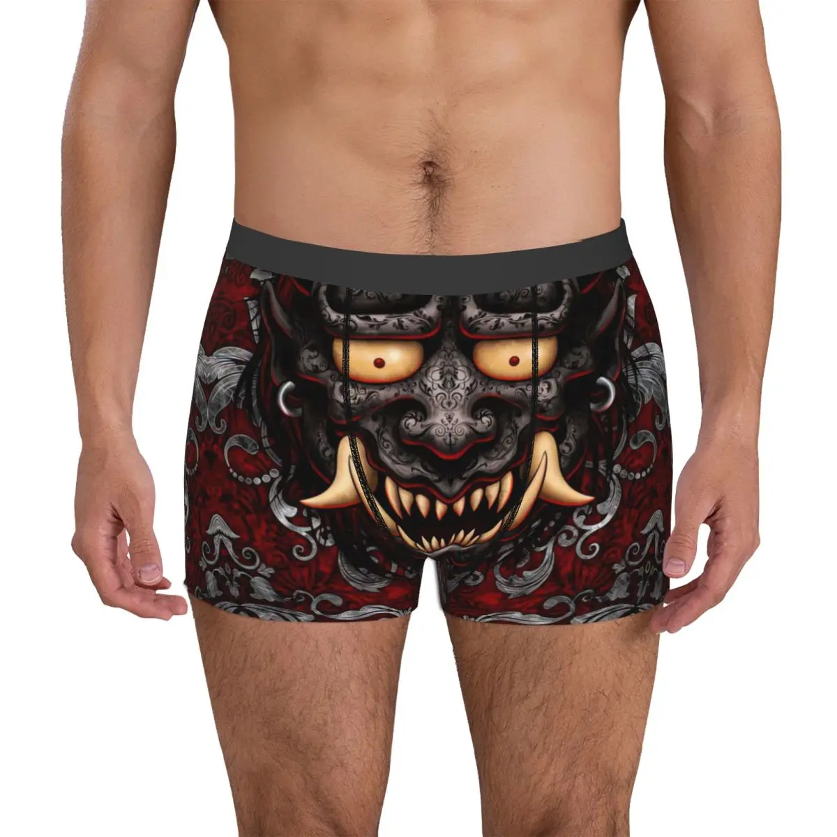 

Goth Oni, Japanese Demon Underpants Breathbale Panties Male Underwear Print Shorts Boxer Briefs