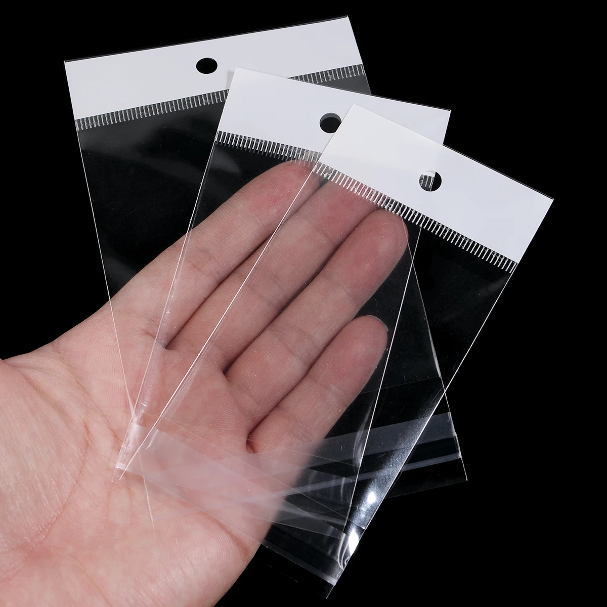 50-100pcs/lot Transparent Self Adhesive Packaging Bag Plastic Hanging Opp Pouches Seal Gift Bags for Jewelry Display Supplies