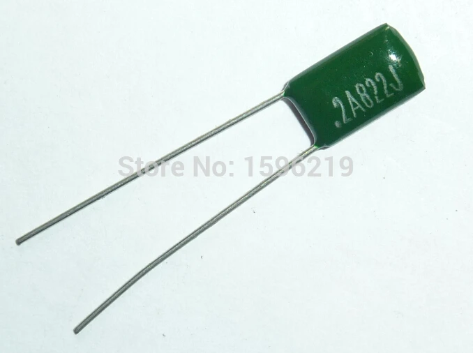 

10pcs Mylar Film Capacitor 100V 2A822J 8200pF 8.2nF 2A822 5% Polyester Film capacitor