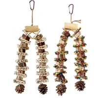 Large Bird Toy Birdcage HangingToy NaturalPinecone Block Parrot Chewing Toy Climbing Swing Toy for Lovebirds Cockatoos 1