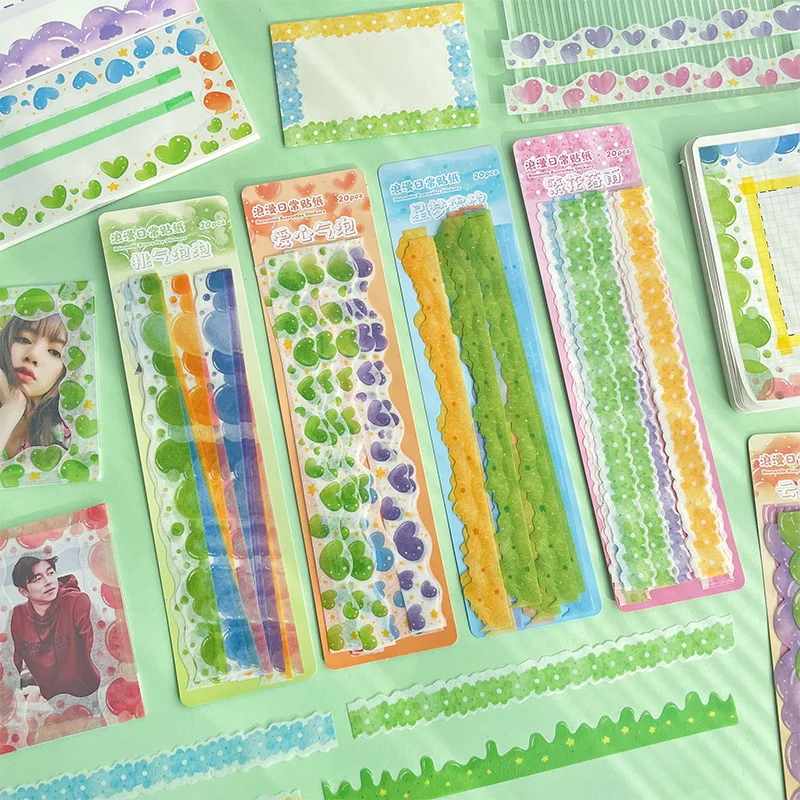 

Romantic Landscaping Border Love Flowers Frame Landscaping Stickers Scrapbooking Label Stationery Decorative Sticker Journaling