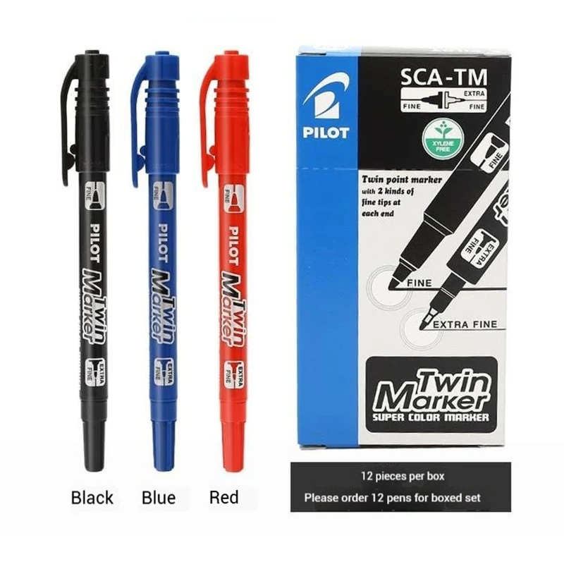 Dual-Tip Oil-Based Permanent Marker Pen - Quick-Drying, Waterproof & Smudge-Proof