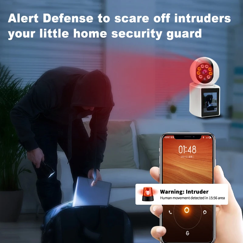 2MP Wireless WIFI Security Camera Video Call Baby Safety Protection Monitor 2.8 Inch Screen Button Call PTZ Auto Tracking 5