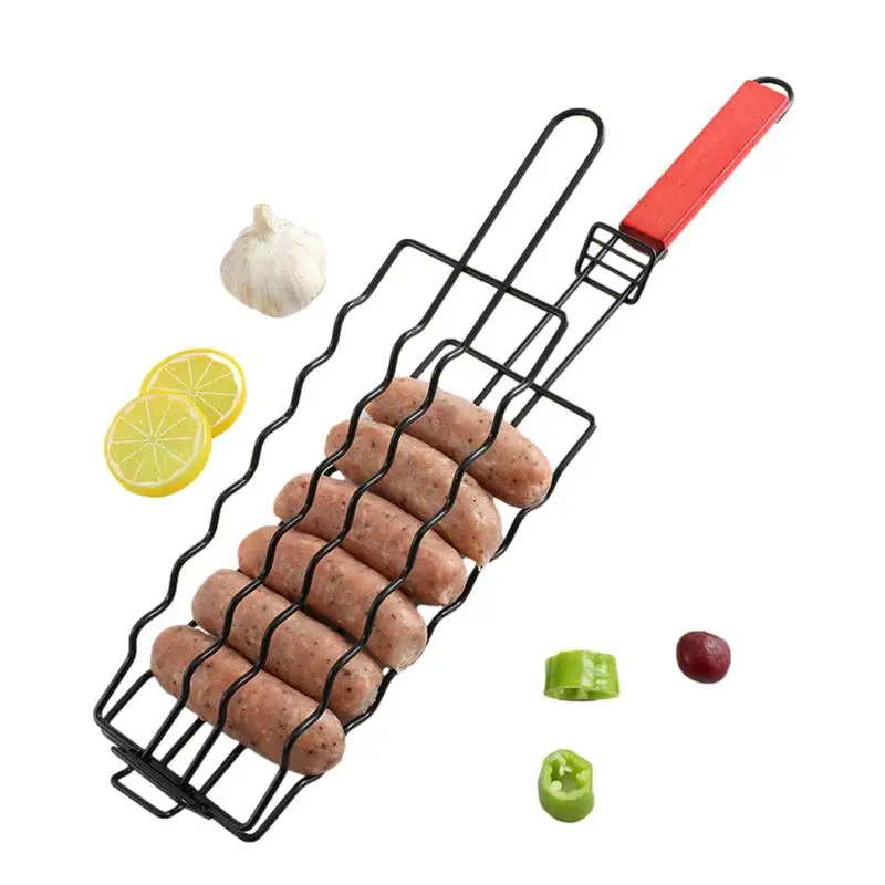 

Camping Barbecue Grilling Basket Nonstick Roasting Meat Wire Grid Food Rack Charcoal Grill Outdoor Grill BBQ Fire Cooking Grill