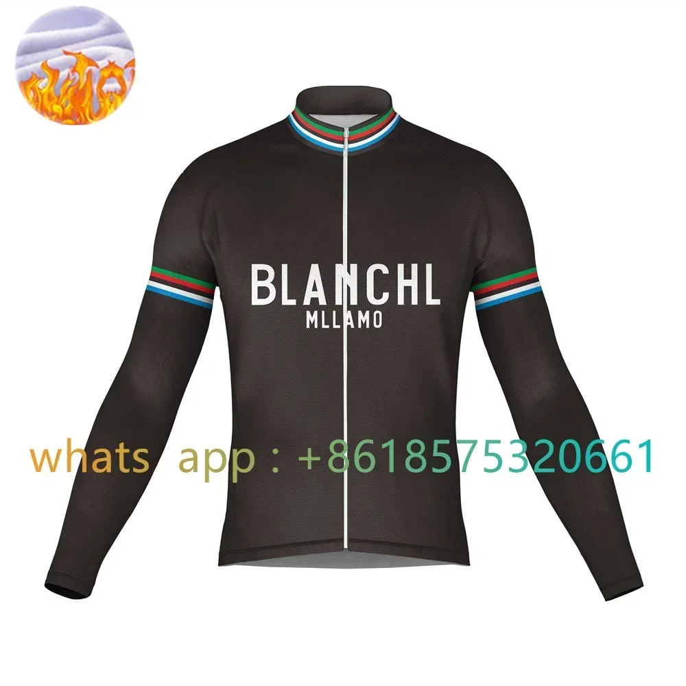 BlANCHl MllANO NEW PERTICARA Long Sleeve Winter Cycling Jersey Celeste