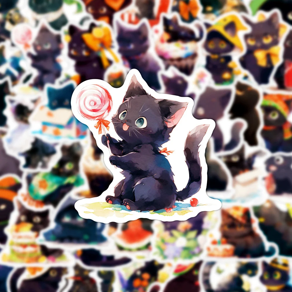 Kawaii Cat Wallpaper Black Black Cat Kawaii Geometric Kitten Love