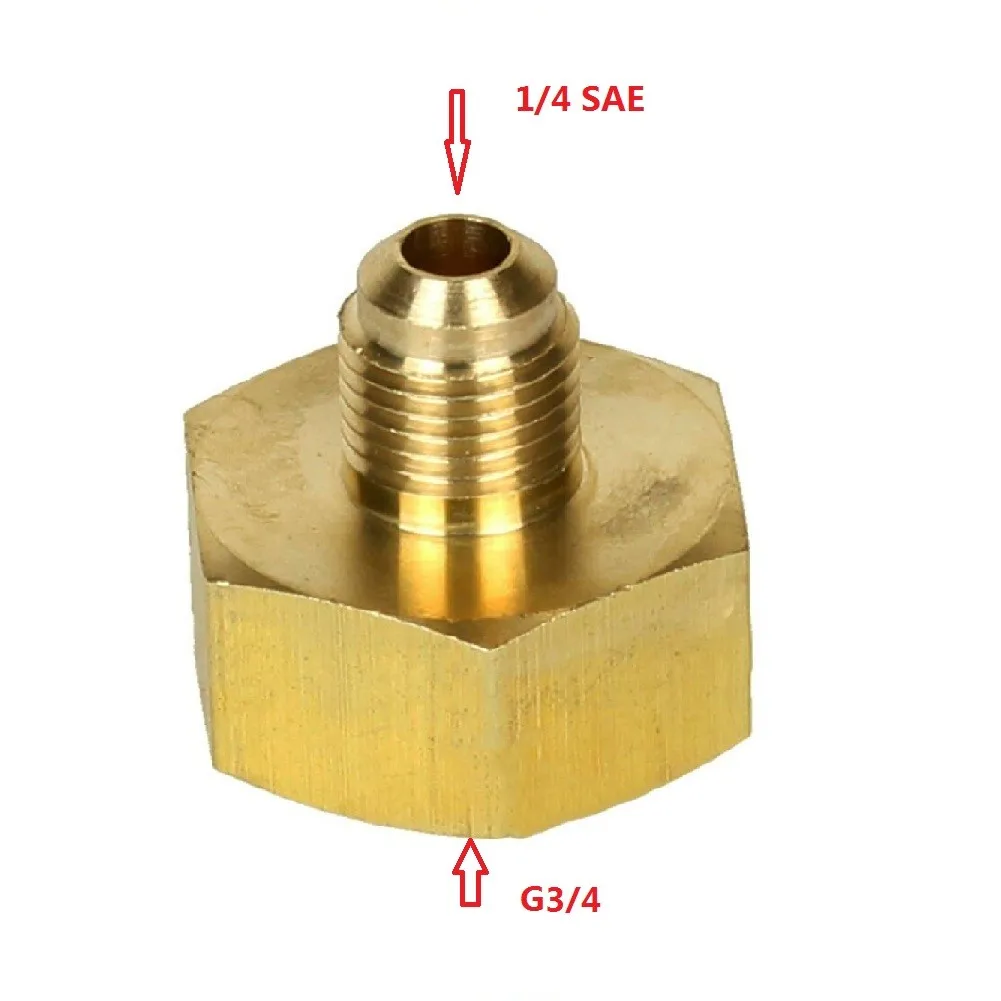 1/4 "ชายเป็น3/4" SAE Auto Car เครื่องปรับอากาศอะแดปเตอร์สารทำความเย็นขวดสำหรับ R134A 1/4SAE g3/4ระบบ HVAC Part 1