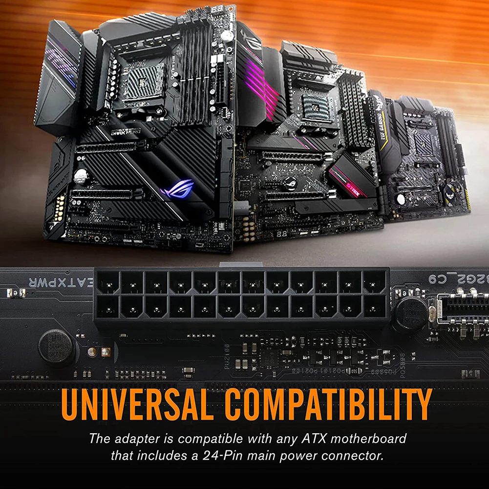 Power Supply ATX 24Pin to 90 Degree Adapter Mainboard