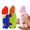 3D Carrot Gravity Plastic Knife Fidget Toys Foldable Decompressed Push Card Small Toy 3D Printing Carrot Radish Knife 3