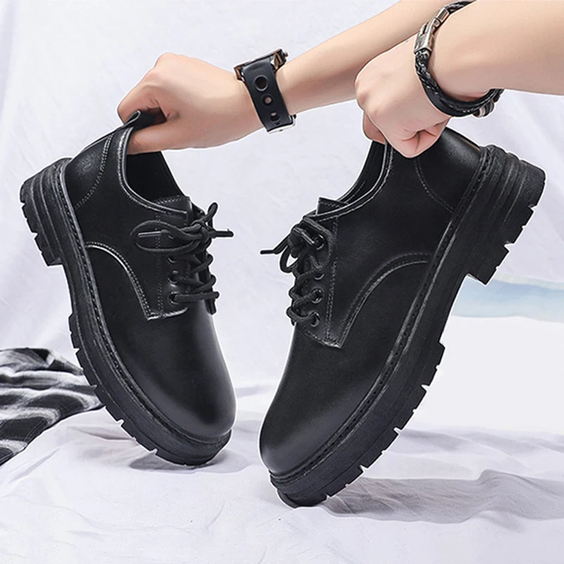 Men Leather Shoes Casual Formal Dress Oxfords Plus Size British Style Wedding Flats Soft Breathable Walking Office Sneakers 5