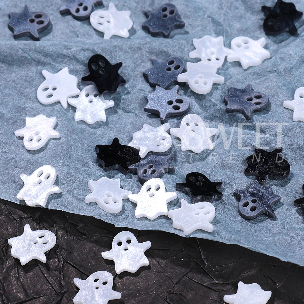20/100pcs 3D Cute Halloween Nail Charms Nail Art Decoration Ghost Nail Art Parts Festival DIY Manicure Accessories Nail Supplies